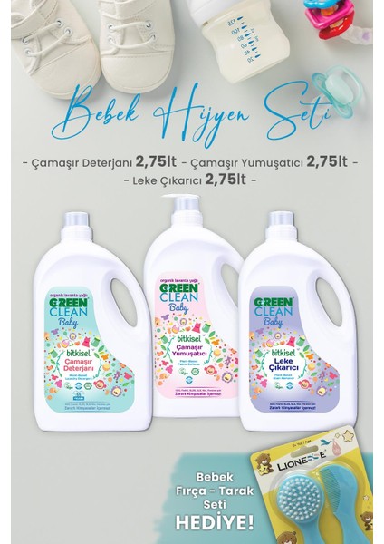 Green Clean Baby Çamaşır Deterjanı, Yumuşatıcı, Leke Çıkarıcı 2,75 ve Hediyeli