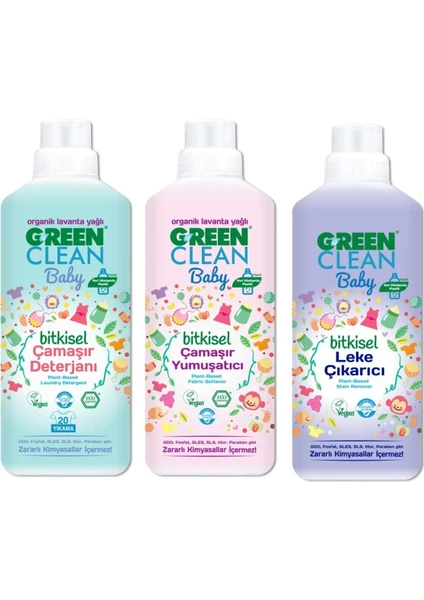 U Green Clean Baby Çamaşır Yumuşatıcısı, Deterjanı ve Leke Çıkarıcı 1 L