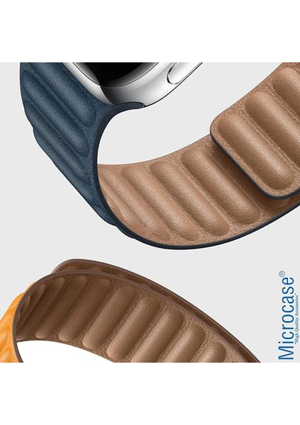 Apple Watch 9 45 mm Uyumlu Mıknatıslı Deri Kordon Kayış - KY24-2 fırsatları