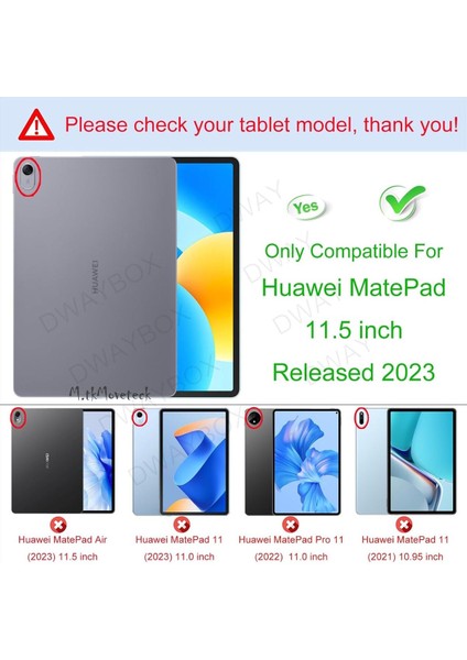 Huawei Matepad 11.5 Inç Kılıf 360 Dönebilen Standlı Tablet Kılıfı + Ekran Koruyucu 2in1 Set Kapaklı Kılıf