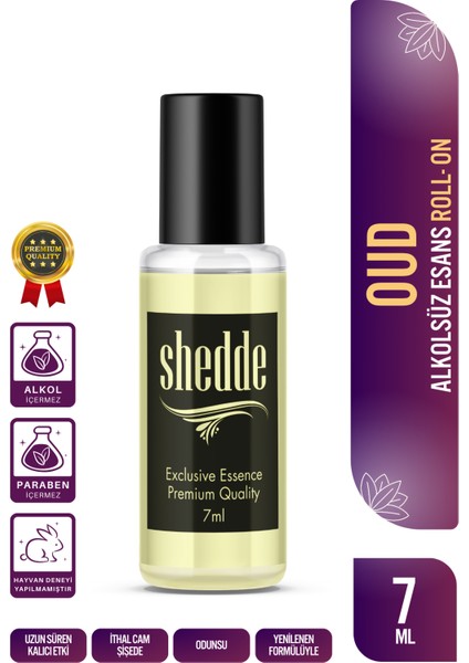 Oud Kokulu Alkolsüz Esans 7 ml Parfüm Esansı Roll-On Edp Cep Parfüm Esansiyel Yağ