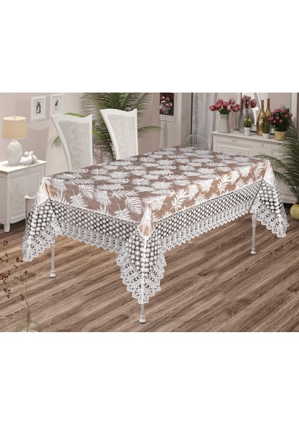 Aysu Kadife Kumaş Fransız Güpürlü Günlük & Çeyizlik Lüks Masa Örtüsü