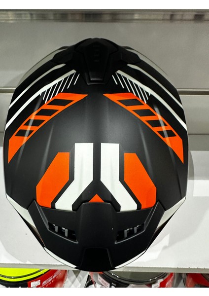 Kask SW-865 Mat Grey/orange Güneş Gözlüklü