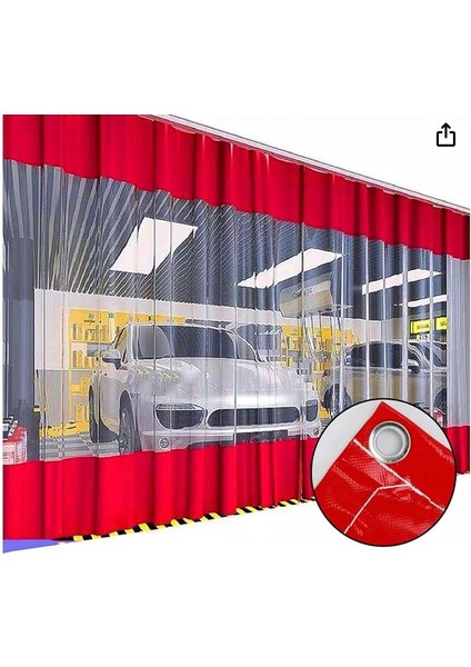 Şeffaf Balkon Perdesi Korniş Tokalı Kapsüllü Oto Yıkama Fabrika Iç Bölme Perdesi 100 x 220