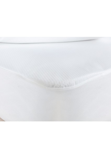 Ersu Ahat Home Desıng Flore Sıvı Geçirmez Fitted Çift Kişilik Yatak Alezi - Beyaz
