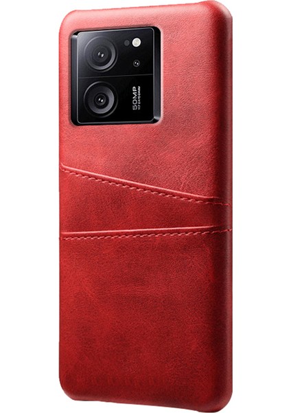 Xiaomi 13T Pro Smartphone Kapağı Çift Kart Yuvaları Pu Deri Kaplamalı Pc Koruyucu Kılıf (Yurt Dışından)