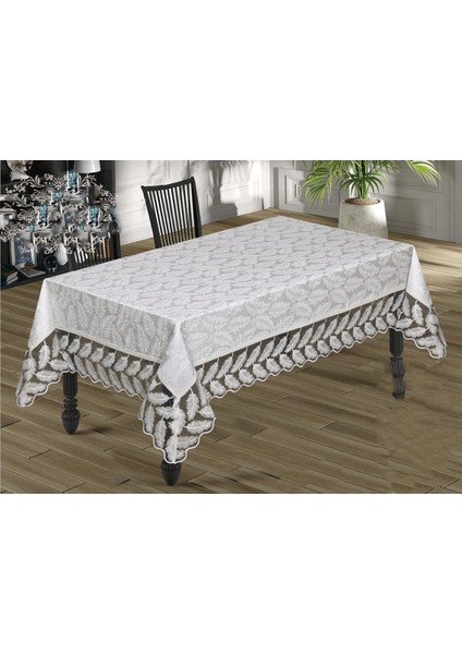 Bahar Kadife Kumaş Fransız Güpürlü Günlük & Çeyizlik Lüks Masa Örtüsü