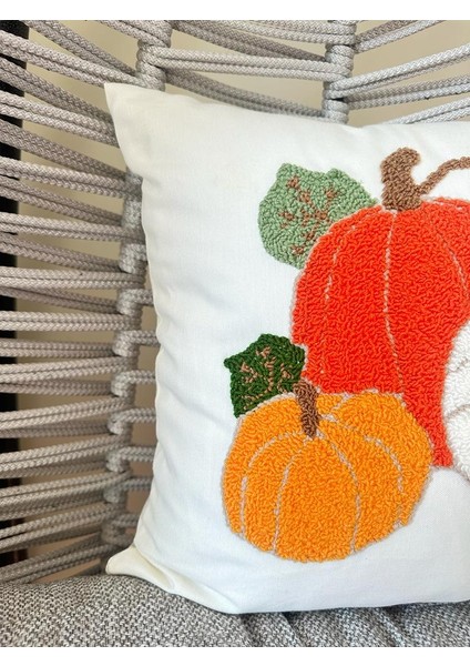 Punchhatolyesii Sonbahar Balkabağı El Işlemesi Ekru Renk (43X43)