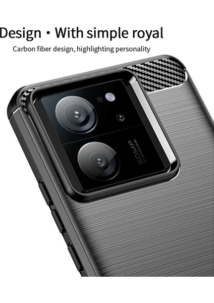Xiaomi 13T Pro Fırçalanmış Kapak Tpu Anti-Çizelge Karbon Fiber Doku Telefon Kılıfı (Yurt Dışından) modelleri