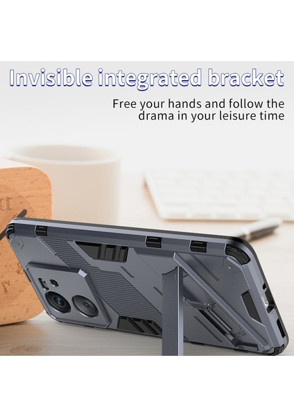 Xiaomi 13T Pro Pc+Tpu Kickstand Back Cover Şok Geçirmez Koruyucu Telefon Kasası (Yurt Dışından) modelleri