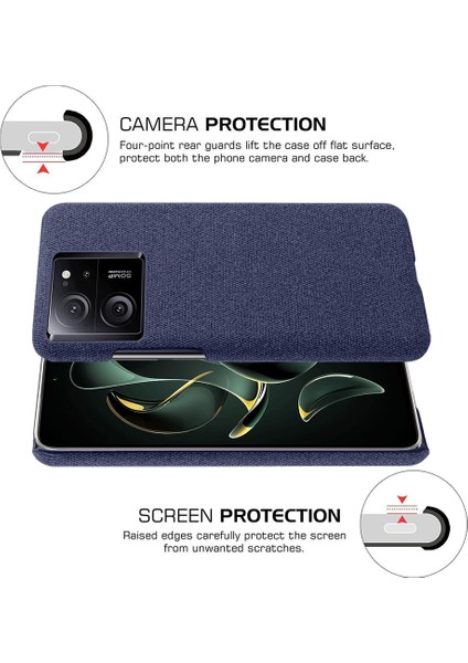 Xiaomi 13T Pro, Kumaş+Sert Pc Koruyucu Telefon Kapak Kılıfı Ince Fit Telefon Kabuğu (Yurt Dışından) modelleri