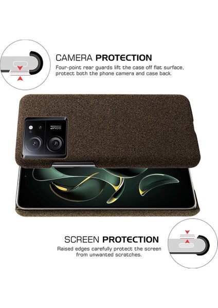 Xiaomi 13T Pro, Kumaş+Sert Pc Koruyucu Telefon Kapak Kılıfı Ince Fit Telefon Kabuğu (Yurt Dışından) modelleri