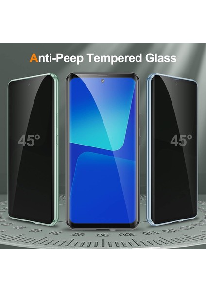 Xiaomi 13 Pro Manyetik Adsorpsiyon Telefon Kılıfı Metal Çerçeve Anti-Peep Telefon Kapağı (Yurt Dışından)