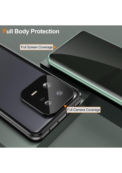 Xiaomi 13 Pro Manyetik Adsorpsiyon Telefon Kılıfı Metal Çerçeve Anti-Peep Telefon Kapağı (Yurt Dışından)