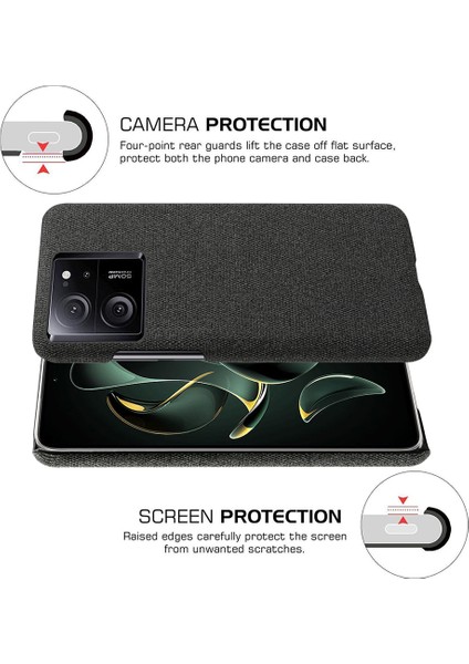 Xiaomi 13T Pro, Kumaş+Sert Pc Koruyucu Telefon Kapak Kılıfı Ince Fit Telefon Kabuğu (Yurt Dışından) modelleri