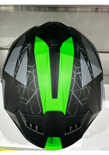Kask SW-865 Mat Grey/green Güneş Gözlüklü