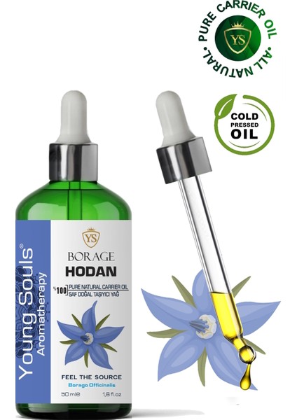 Aromatherapy Borage Carrier Oil Hodan Bitkisel Taşıyıcı Yağ 50 ml