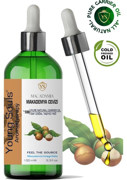 Aromatherapy Macademia Carrier Oil Makademya Cevizi Bitkisel Taşıyıcı Yağ 100 ml