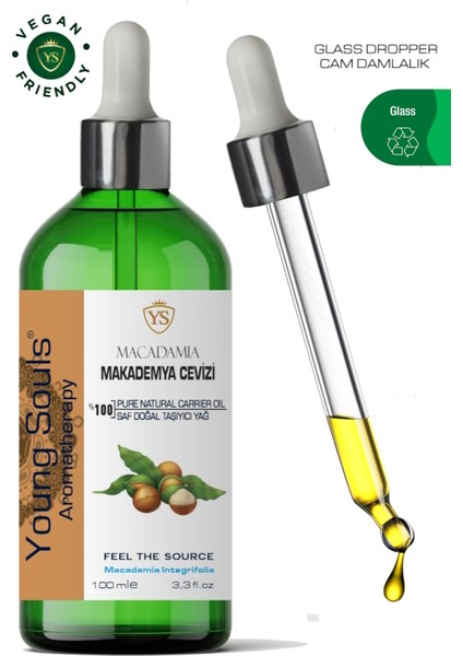 Aromatherapy Macademia Carrier Oil Makademya Cevizi Bitkisel Taşıyıcı Yağ 100 ml