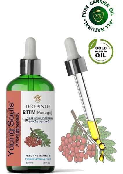 Aromatherapy Terebinth Carrier Oil Bıttım Menengiç Bitkisel Taşıyıcı Yağ 50 ml
