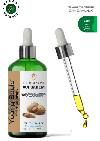 Aromatherapy Bitter Almond Carrier Oil Acı Badem Bitkisel Taşıyıcı Yağ 50 ml