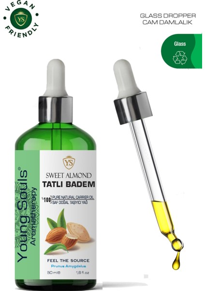 Aromatherapy Sweet Almond Carrier Oil Tatlı Badem Bitkisel Taşıyıcı Yağ 50 ml