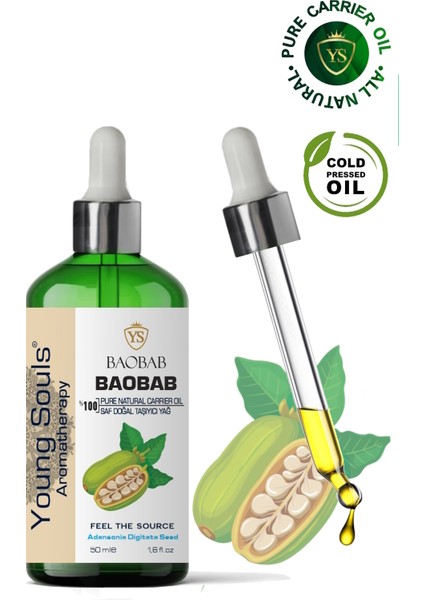 Aromatherapy Baobab Carrier Oil Baobab Bitkisel Taşıyıcı Yağ 50 ml