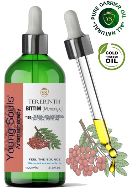 Aromatherapy Terebinth Carrier Oil Bıttım Menengiç Bitkisel Taşıyıcı Yağ 100 ml
