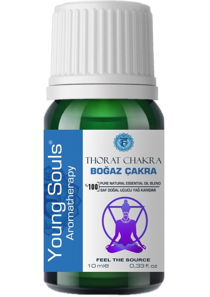 Aromatherapy Throat Chakra Essential Oil Blend Boğaz Çakra Uçucu Yağ Karışımı 10 ml