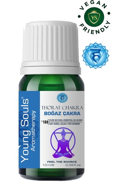 Aromatherapy Throat Chakra Essential Oil Blend Boğaz Çakra Uçucu Yağ Karışımı 10 ml