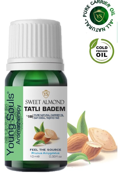 Aromatherapy Sweet Almond Carrier Oil Tatlı Badem Bitkisel Taşıyıcı Yağ 10 ml
