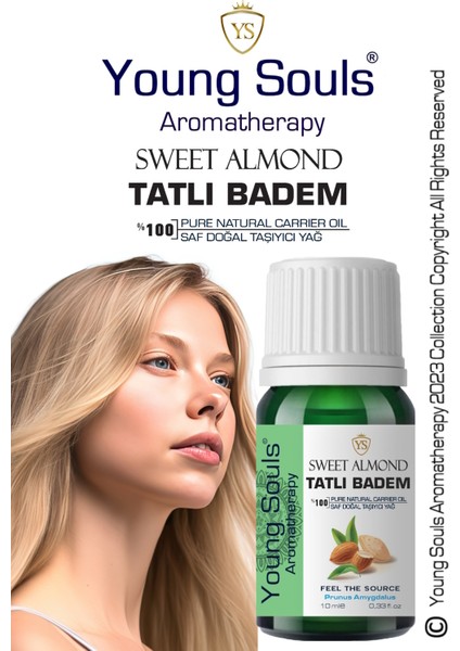 Aromatherapy Sweet Almond Carrier Oil Tatlı Badem Bitkisel Taşıyıcı Yağ 10 ml