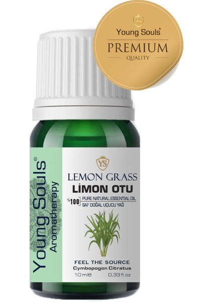 Aromatherapy Lemongrass Essential Oil Limon Otu Uçucu Yağ 10 ml