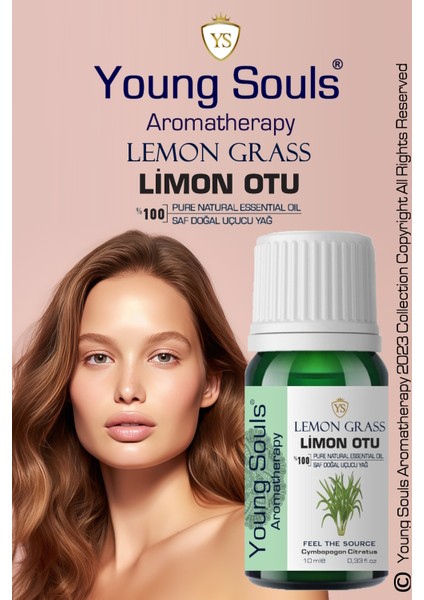 Aromatherapy Lemongrass Essential Oil Limon Otu Uçucu Yağ 10 ml