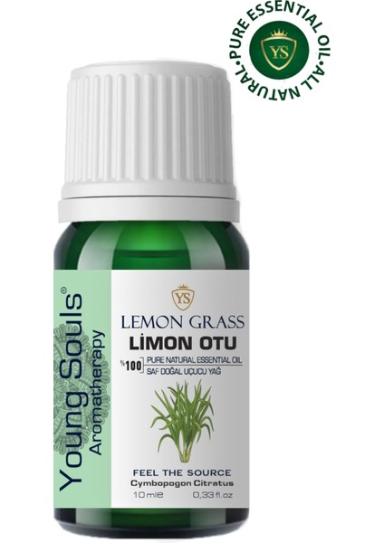 Aromatherapy Lemongrass Essential Oil Limon Otu Uçucu Yağ 10 ml