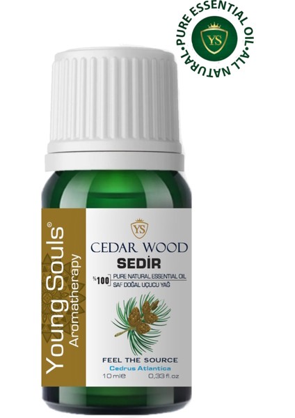 Aromatherapy Cedarwood Essential Oil Sedir Ağacı Uçucu Yağ 10 ml