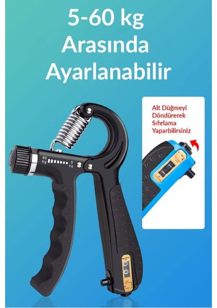 El Yayı 5-60 kg Ayarlanabilir Bilek Kas Güçlendirme Aleti Kaydırmaz