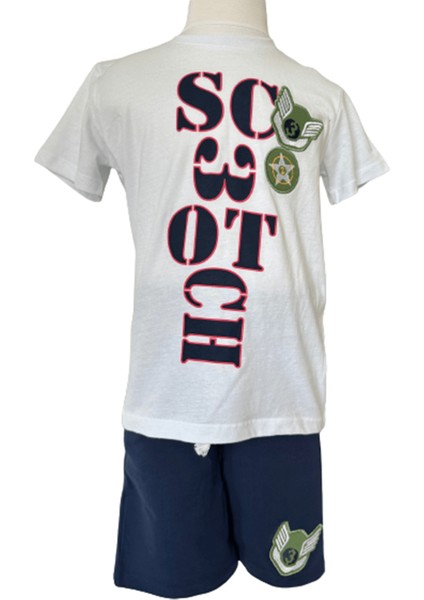 Scotch Boyce Erkek Çocuk İkili Takım Beyaz T-Shirt Lacivert Şort
