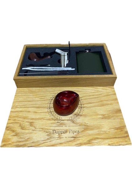Gül Ağacı 7 Oz Çelik Mataralı Pipo Seti 605954X509162 modelleri