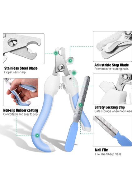 Mavi 14.5x5.5 cm Profesyonel Evcil Hayvan Tırnak Makası Çelik Köpek Kedi Tırnak Giyotin Emek Tasarrufu Sağlayan Tırnak Makası Kullanışlı Köpek Bakım Malzemeleri (Yurt Dışından) modelleri