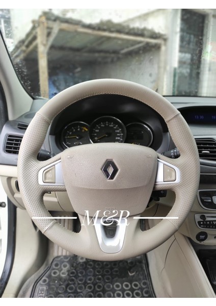 Renault Megane 3 Bej Dıreksıyon Orijinal Kaplama Deri Direksiyon Kılıfı