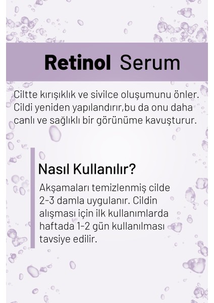 WIWIFY Yaşlanma Belirtileri Olan Ciltler İçin Nemlendirici + Retinol Serum