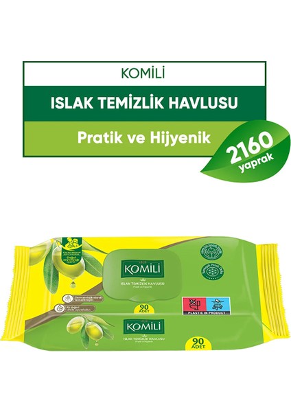 Genel Kullanım Islak Havlu 90'lı - 24'lü Paket - 2160 Yaprak