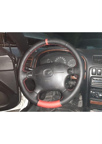 Mazda Landis Kırmızı Yüzüklü Noktalı Deri Orijinal Direksiyon Kaplama
