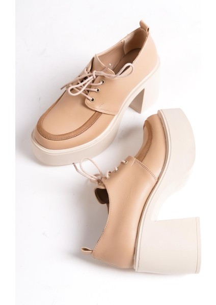 Tonda Ten Mat Kalın Platform Topuklu Günlük Ayakkabı