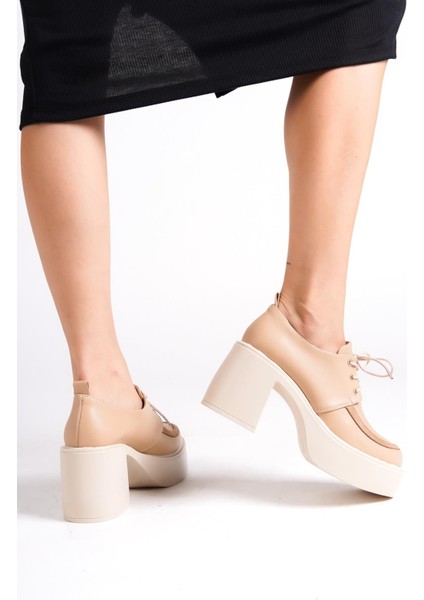 Tonda Ten Mat Kalın Platform Topuklu Günlük Ayakkabı modelleri