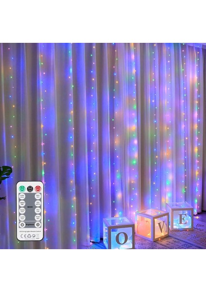 Yatak Odası Için Peri Perde Işıkları 300 LED USB Fişi 8 Modlu Pencere Duvar Dize Işıkları Düğünler Için Uzaktan Kumandalı, Noel, Parti Zemin Iç Mekan Dış Mekan Süslemeler (Yurt Dışından)