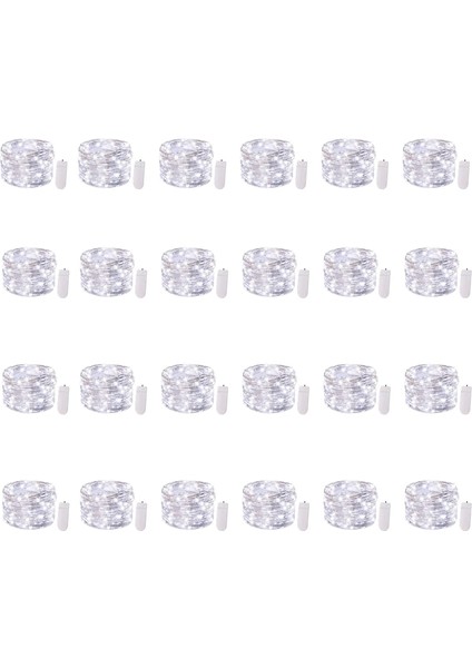 24 Paket Peri Işıkları Pille Çalışan - 7ft 20 LED Mini Dize Işıklar Gümüş Tel Su Geçirmez Ateşböceği Yıldızlı Dıy Işıklar Yatak Odası Veranda Düğün Partisi Noel Dekoru (S (Yurt Dışından)
