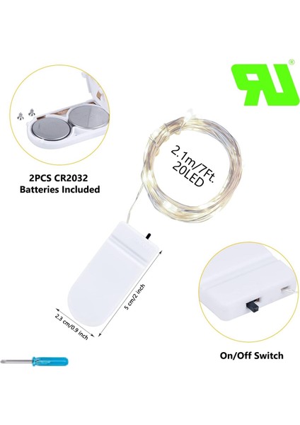 24 Paket Peri Işıkları Pille Çalışan - 7ft 20 LED Mini Dize Işıklar Gümüş Tel Su Geçirmez Ateşböceği Yıldızlı Dıy Işıklar Yatak Odası Veranda Düğün Partisi Noel Dekoru (S (Yurt Dışından) fırsatları