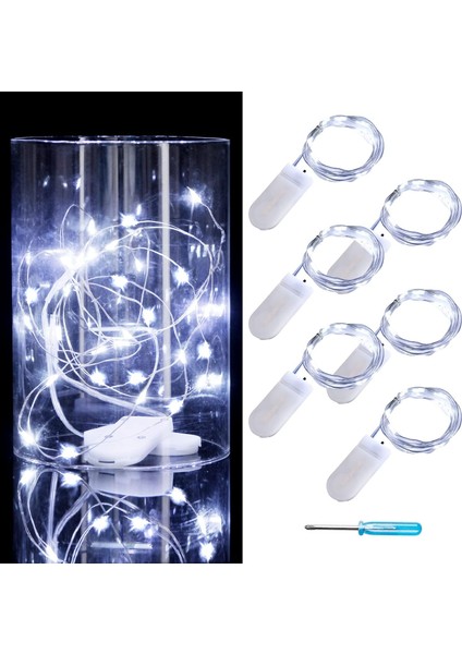 Paket Peri Işıkları Pille Çalışan Ateşböceği Işıkları LED Yıldızlı Dize Işıklar 3.3ft 10 Led, Su Geçirmez Gümüş Tel, Dıy Düğün Merkezinde Çalışmak, Parti, Noel Masa Deko (Yurt Dışından)